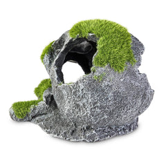 Aqua Culture Mossy Skull Polyresin Aquarium Decoration, 5"