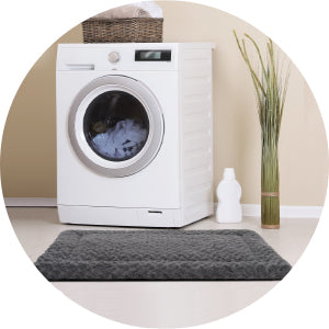 Washable Dog Bed Mat Reversible Dog Crate Pad Soft Fluffy Pet Kennel Beds Dog Sleeping Mattress for Large Jumbo Medium Small Dogs, 35 x 22 Inch, Gray