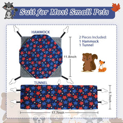 Ferret Hammock, Rat Cage Accessories Hanging Tunnels Hideout Bed, Play and Sleep, 2 Pack