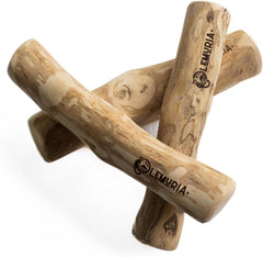lemuria Set of 3 Coffee Wood Dog Chew Stick Toy, Natural Durable Real Wooden Bone Sticks for Dogs, Safe Dental Cleaning Chews for Teething Puppy, Stress Relief for Large Giant Dogs (Extra Large)