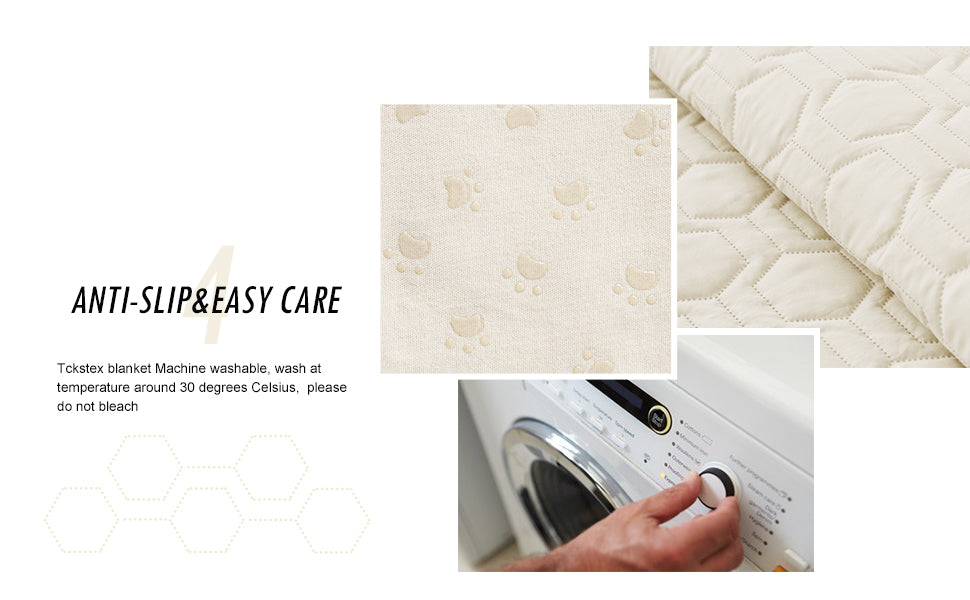 Waterproof and Anti-Slip Dog Bed Cover and Pet Blanket Sofa Pet Bed Mat ，car Incontinence Mattress Protectors Furniture Couch Cover for Most Cats Dogs, Pets（52x82-Ivory）
