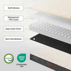 Bedsure Dog Bed Large Sized Dog - Orthopedic Waterproof Pet Beds with Removable Washable Cover, Egg Crate Foam Puppy Mat, Suitable for Pet Up to 65 lbs