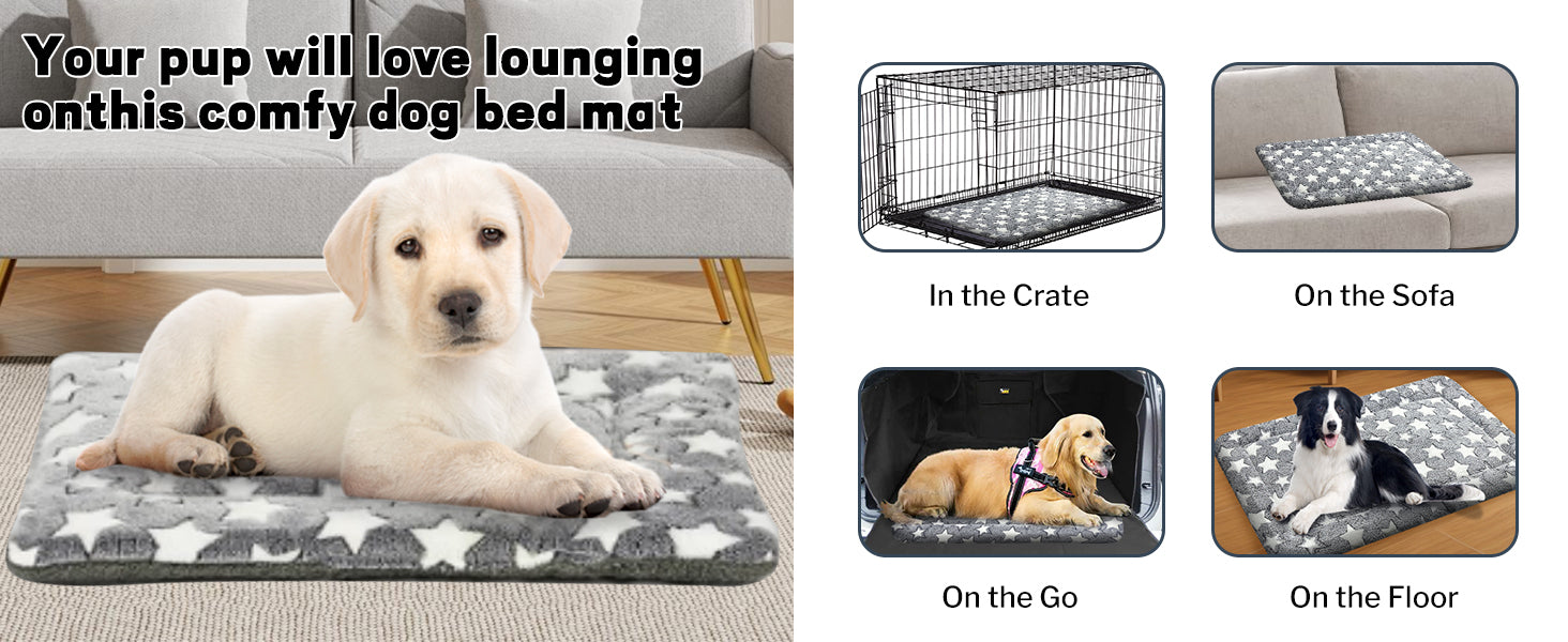 Dog Bed Mat – Soft & Comfortable Dog Kennel Pad for Crate – Durable Crate Bed & Mat for Dogs & Cats – Ideal for Crate, Kennel, and Home Use