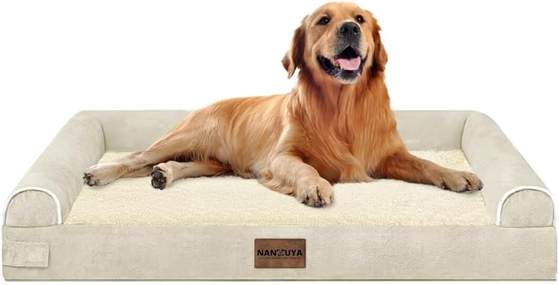 Large Dog Bed Orthopedic Washable: Beds Bolster XL Bed Large Big Dogs Memory Foam Couch Sofa Waterproof with Removable Cover