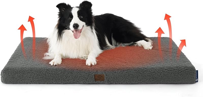 Bedsure Dog Bed Large Sized Dog - Orthopedic Waterproof Pet Beds with Removable Washable Cover, Egg Crate Foam Puppy Mat, Suitable for Pet Up to 65 lbs
