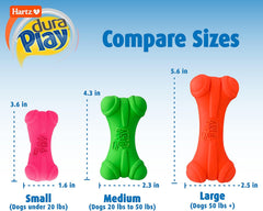 Hartz DuraPlay Bone Squeaky Latex Dog Toy for Small Breeds, 3 Pack