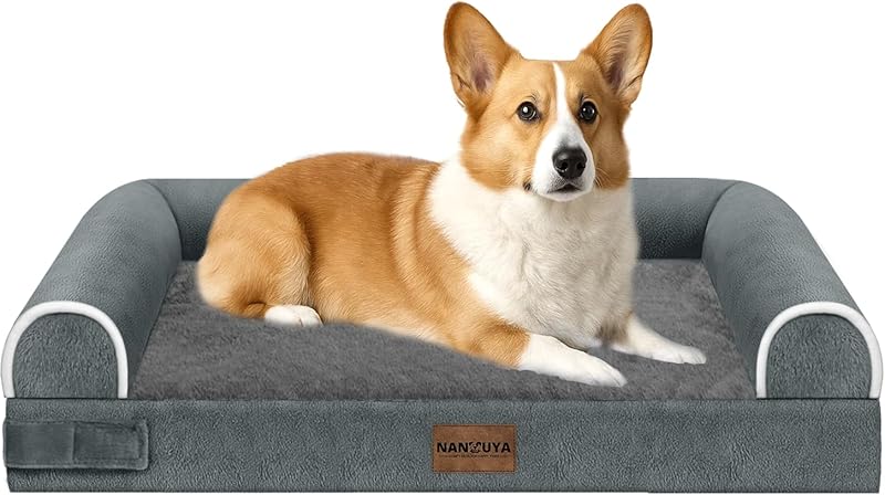 Large Dog Bed Orthopedic Washable: Beds Bolster XL Bed Large Big Dogs Memory Foam Couch Sofa Waterproof with Removable Cover