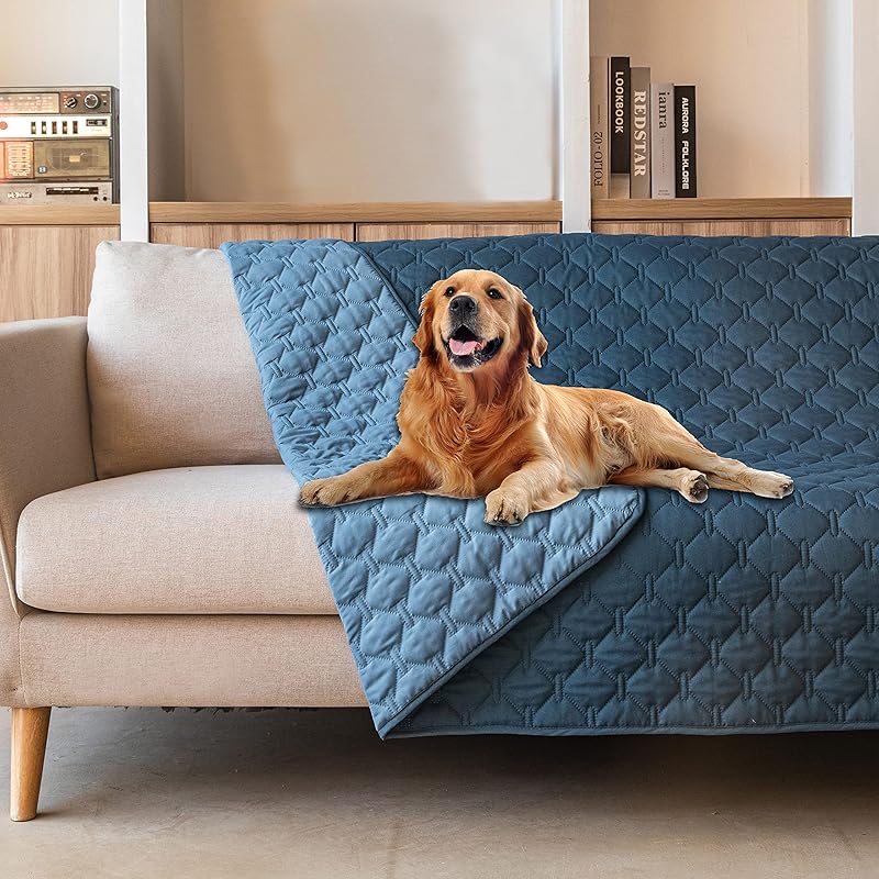 BEAKHOME 3X Stronger Waterproof Pet Blanket, Scratch Proof Furniture Protector for Dogs Cats, Reversible Cover 30x70 Inch, Dark Grey/Light Grey