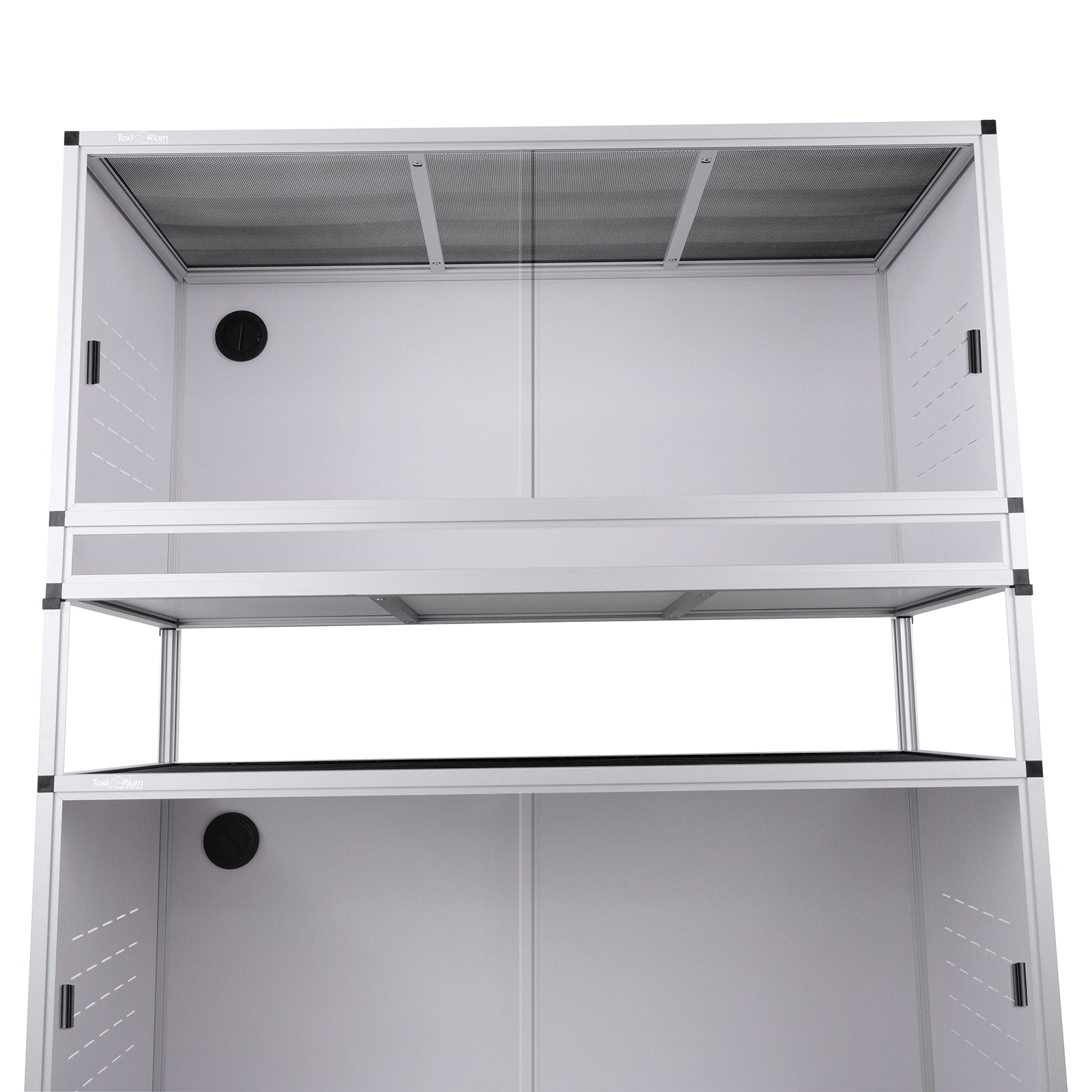 PVC Reptile Enclosure Up To 4x2x2FT Stackable ToxiRium Large Reptile Terrarium 120 Gallons for Bearded Dragon Gecko Lizard Snake, Wide Breeding Vivarium Area with Sliding Doors -2pcs with Spacers