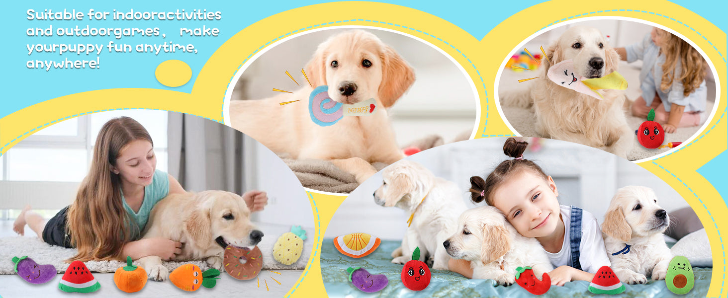 Squeaky Dog Toys, 15Pcs Small Plush Puppy Toy, Dog Toys to Keep Them Busy, Interactive Squeak Stuffed Toys for Small Medium Dogs with Basket, Reduce Boredom and Teeth Cleaning