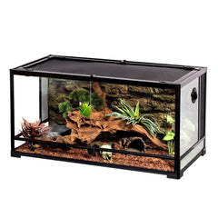 ECOSUB Large Reptile Tank, 50 Gallon Glass Terrarium, Double Hinge Door, 36 x 18 x 18in