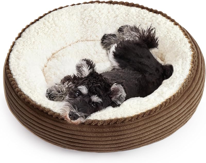 Love's cabin Round Donut Cat and Dog Cushion Bed, 20in Bed for Cats or Small Dogs, Anti-Slip & Water-Resistant Bottom, Super Soft Durable Fabric Pet Beds, Washable Luxury Cat & Dog Bed Gray