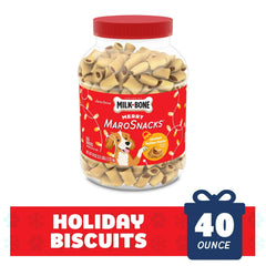 Milk Bone Merry MaroSnacks Peanut Butter Flavored Holiday Dog Treats With Bone Marrow, 40 oz