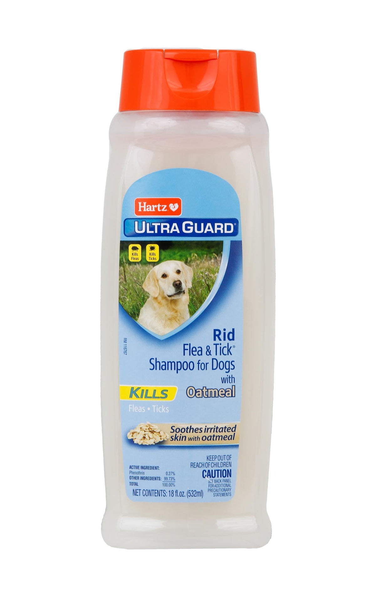 Hartz UltraGuard Rid Flea And Tick Oatmeal Shampoo For Dogs, 18oz