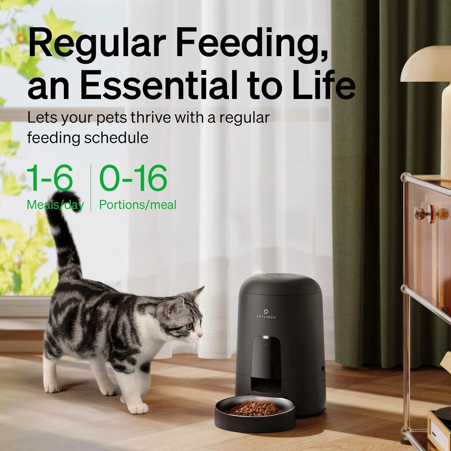 PETLIBRO Automatic Cat Feeder, Battery-operated Automatic Cat Food Dispenser with 180-Day Life, AIR Cordless Timed Pet Feeder for Cat & Dog