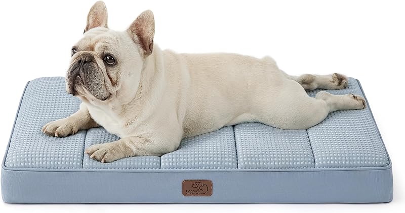 Bedsure Dog Bed Large Sized Dog - Orthopedic Waterproof Pet Beds with Removable Washable Cover, Egg Crate Foam Puppy Mat, Suitable for Pet Up to 65 lbs