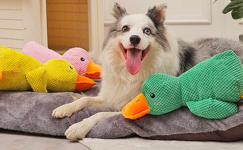 Duck Dog Toy for Dogs,2025 Upgrade Durable Calming Ducks Dog Toy,Squeak Dog Toys for Small Dogs Stuffed Duck Dog Toys for Puppy Small Dog Indoor Puppy Essentials (Yellow#)