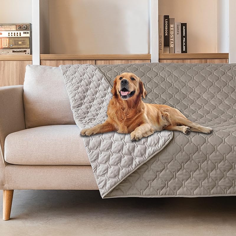 BEAKHOME 3X Stronger Waterproof Pet Blanket, Scratch Proof Furniture Protector for Dogs Cats, Reversible Cover 30x70 Inch, Dark Grey/Light Grey