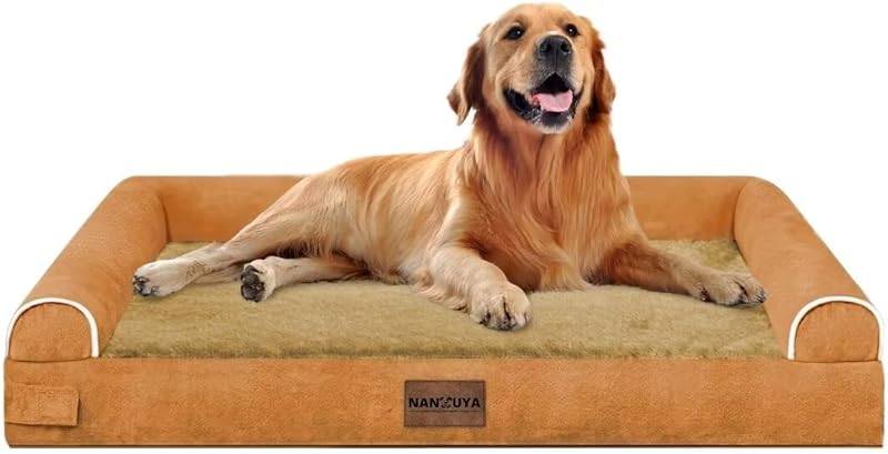 Large Dog Bed Orthopedic Washable: Beds Bolster XL Bed Large Big Dogs Memory Foam Couch Sofa Waterproof with Removable Cover