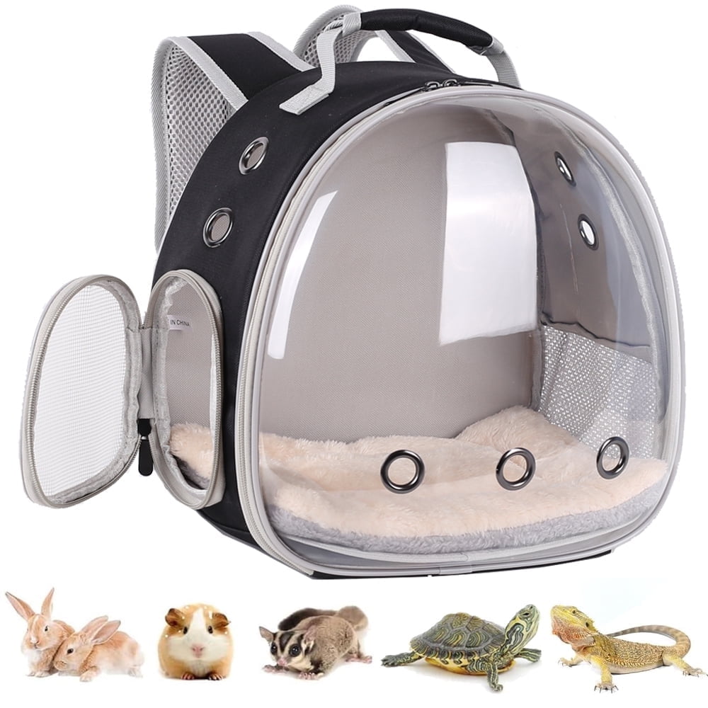 Breathable Guinea Pig Carrier Backpack with Nylon Mesh Window Portable Carrier for Bunny Bearded Dragon Bird Chinchilla Ferret Travel Outdoor