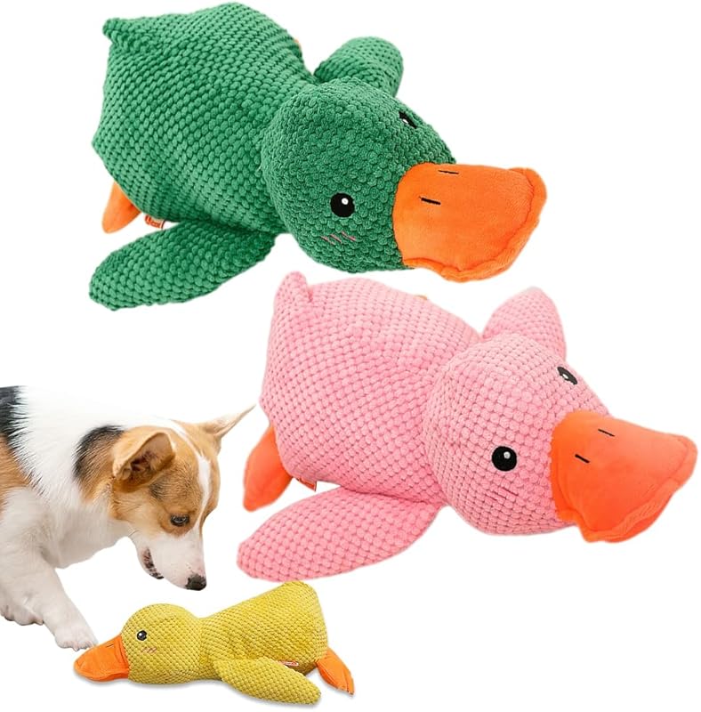 Duck Dog Toy for Dogs,2025 Upgrade Durable Calming Ducks Dog Toy,Squeak Dog Toys for Small Dogs Stuffed Duck Dog Toys for Puppy Small Dog Indoor Puppy Essentials (Yellow#)