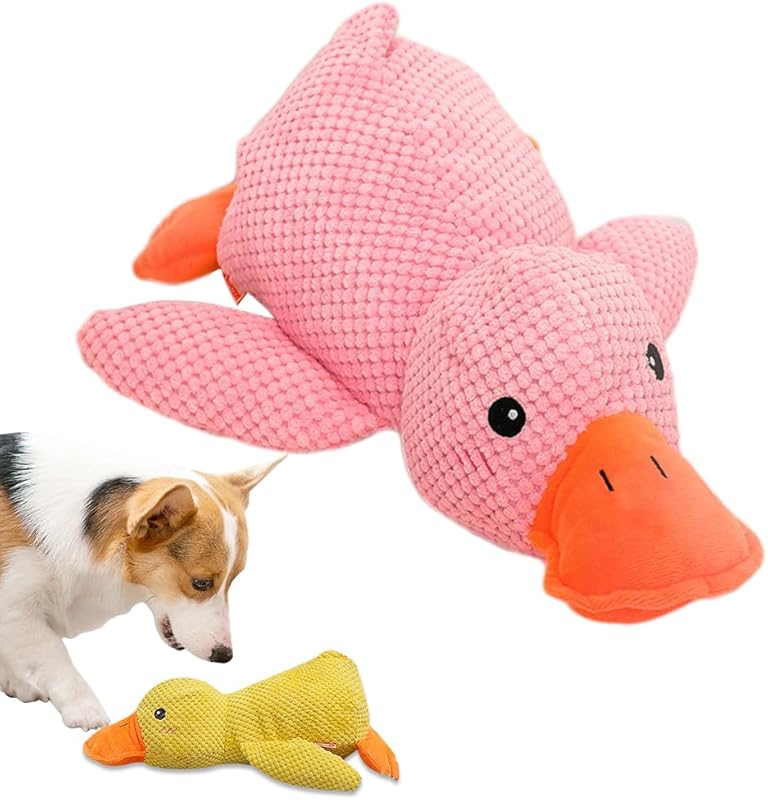 Duck Dog Toy for Dogs,2025 Upgrade Durable Calming Ducks Dog Toy,Squeak Dog Toys for Small Dogs Stuffed Duck Dog Toys for Puppy Small Dog Indoor Puppy Essentials (Yellow#)