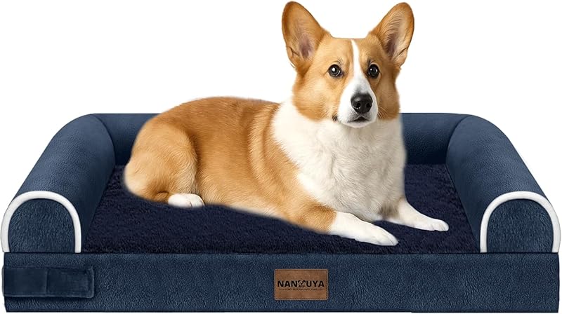 Large Dog Bed Orthopedic Washable: Beds Bolster XL Bed Large Big Dogs Memory Foam Couch Sofa Waterproof with Removable Cover