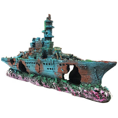 SLOCME Sunken Ship Aquarium Decoration – Resin Shipwreck Ornament for Fish Tank, Eco-Friendly Aquarium Decor for Betta, Freshwater & Saltwater Tanks (9 Inch)