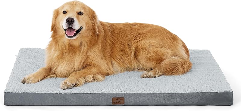 Bedsure Dog Bed Large Sized Dog - Orthopedic Waterproof Pet Beds with Removable Washable Cover, Egg Crate Foam Puppy Mat, Suitable for Pet Up to 65 lbs
