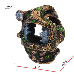 Penn-Plax Deco-Replicas Sunken Garden Diver Helmet Aquarium Ornament - Fish Tank Decoration - Small