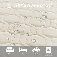 Waterproof and Anti-Slip Dog Bed Cover and Pet Blanket Sofa Pet Bed Mat ，car Incontinence Mattress Protectors Furniture Couch Cover for Most Cats Dogs, Pets（52x82-Ivory）