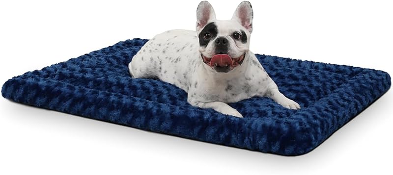 Washable Dog Bed Mat Reversible Dog Crate Pad Soft Fluffy Pet Kennel Beds Dog Sleeping Mattress for Large Jumbo Medium Small Dogs, 35 x 22 Inch, Gray