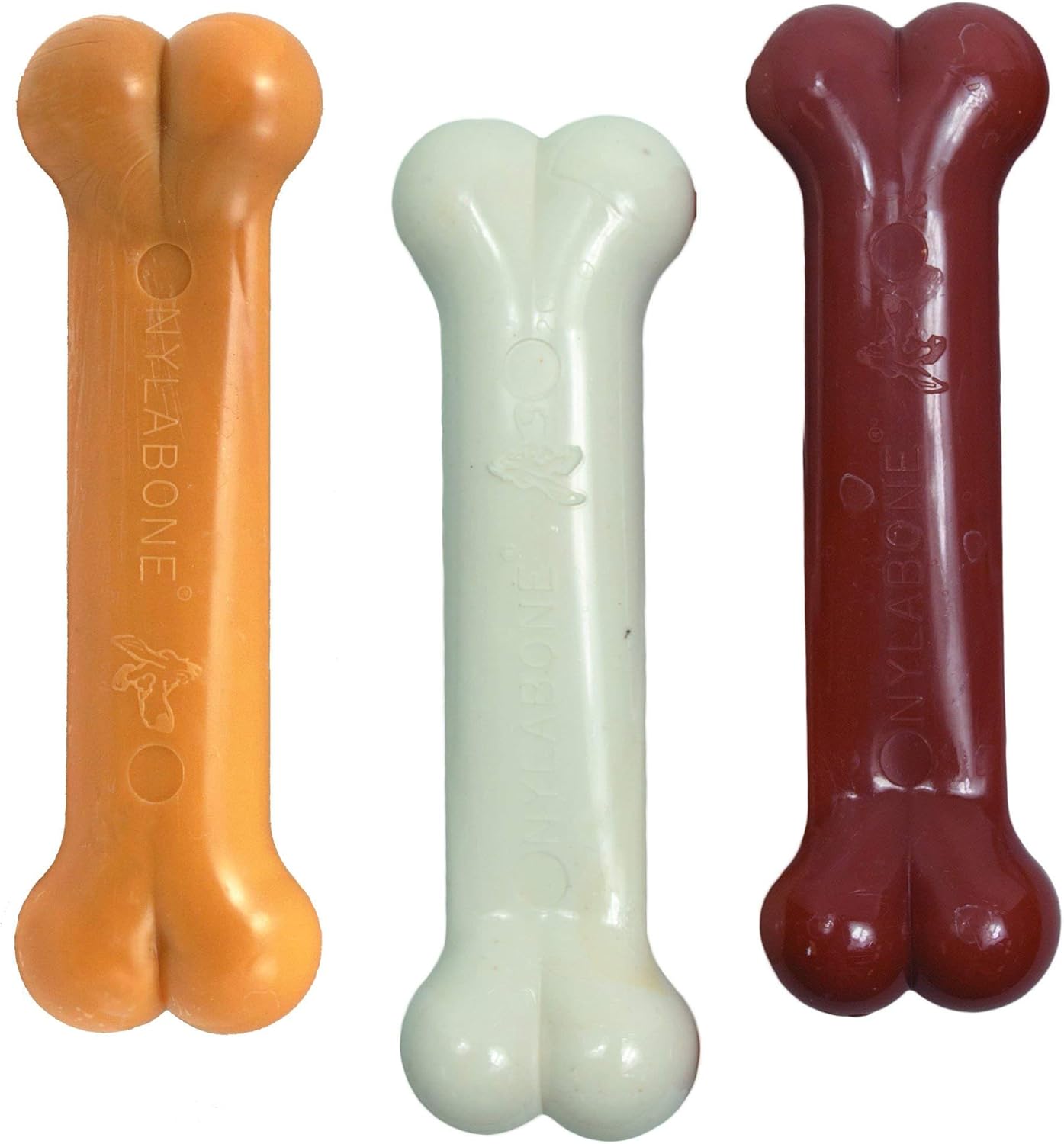 Nylabone Extreme Tough Dog Chew Toy Bones, Peanut Butter, Chicken, Bacon Flavoured, 3-Piece, Small, for Dogs Up to 11 kg