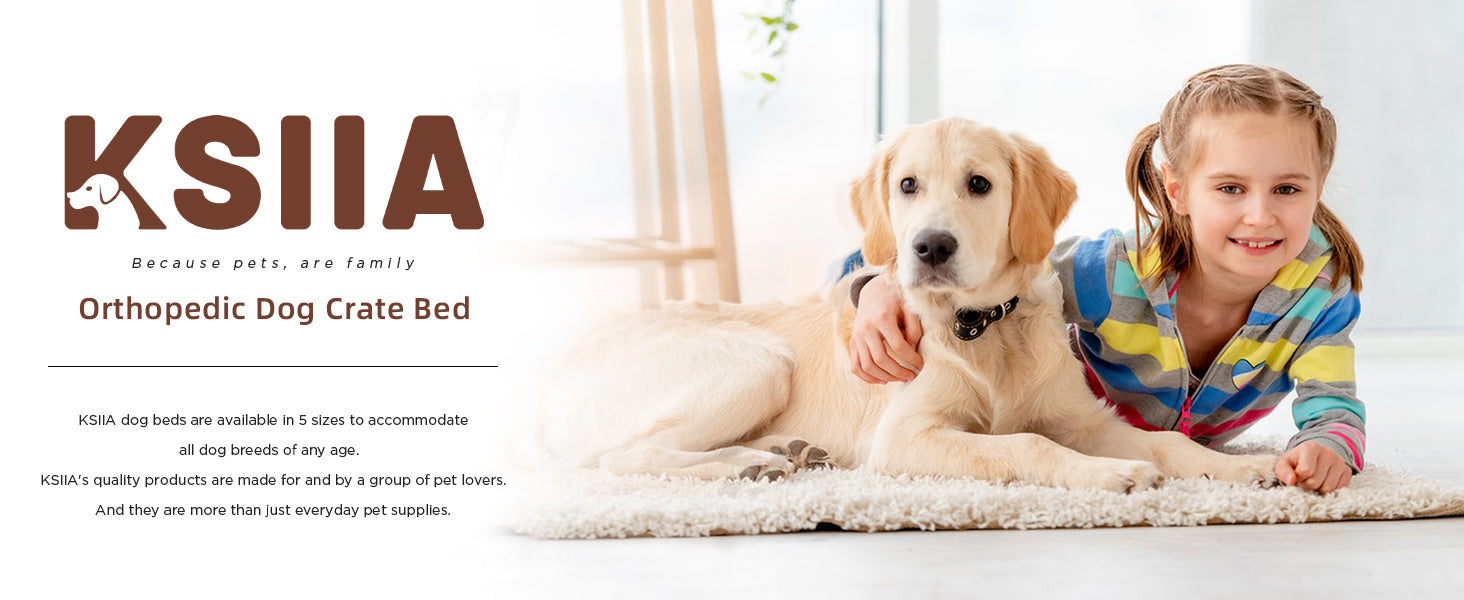 KSIIA Orthopedic Dog Bed Dog Crate Bed Waterproof for Large Dogs Deluxe Plush Washable Pet Mat with Egg Crate Foam & Removable Cover, 35 x 22 Inch, Gray