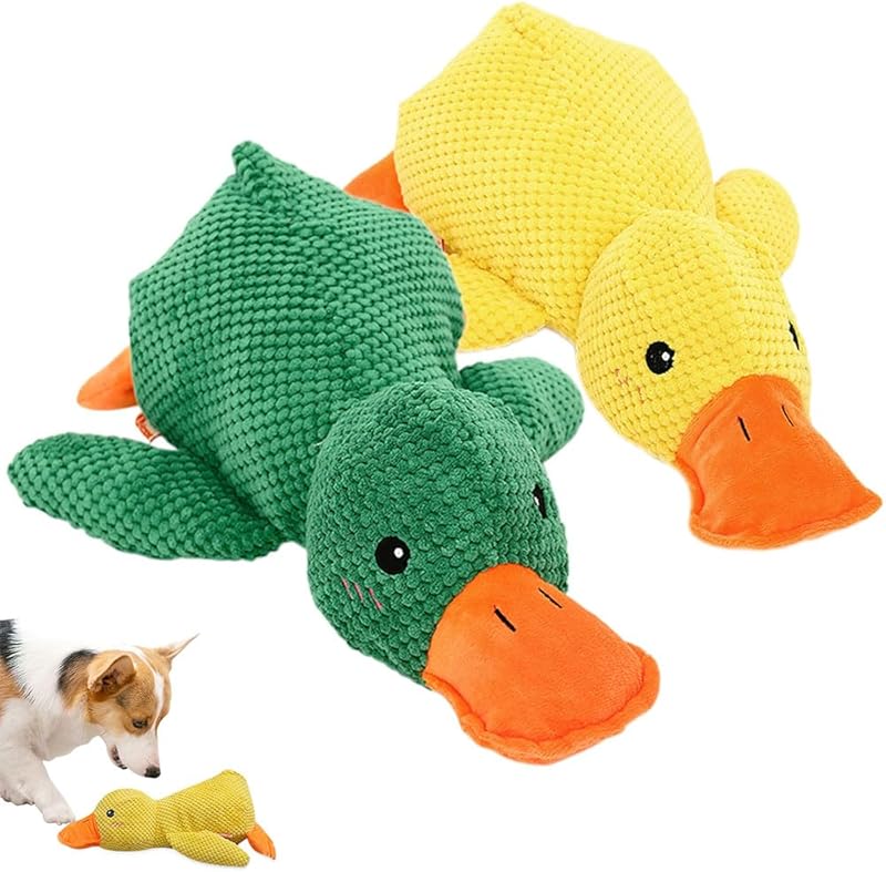9in Quack-Quack Duck Dog Toy, 2025 New The Mellow Dog Calming Dogs' Emotional Support for Indoor Puppy, Yellow Best Friends Calming Duck Toy for Dogs (Yellow)
