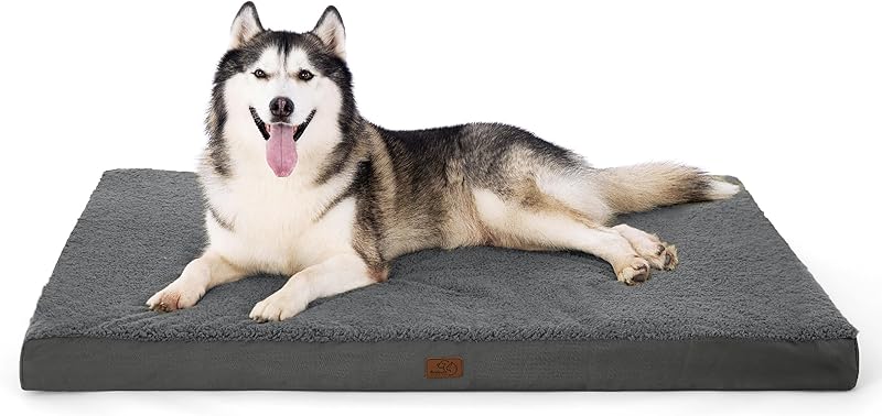 Bedsure Dog Bed Large Sized Dog - Orthopedic Waterproof Pet Beds with Removable Washable Cover, Egg Crate Foam Puppy Mat, Suitable for Pet Up to 65 lbs