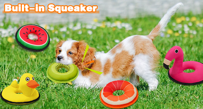 Squeaky Dog Toys, Floating Dog Toys for Indoor or Outward Play, Swim Ring Design Interactive Dog Gifts for Small and Medium Dogs - 2pack
