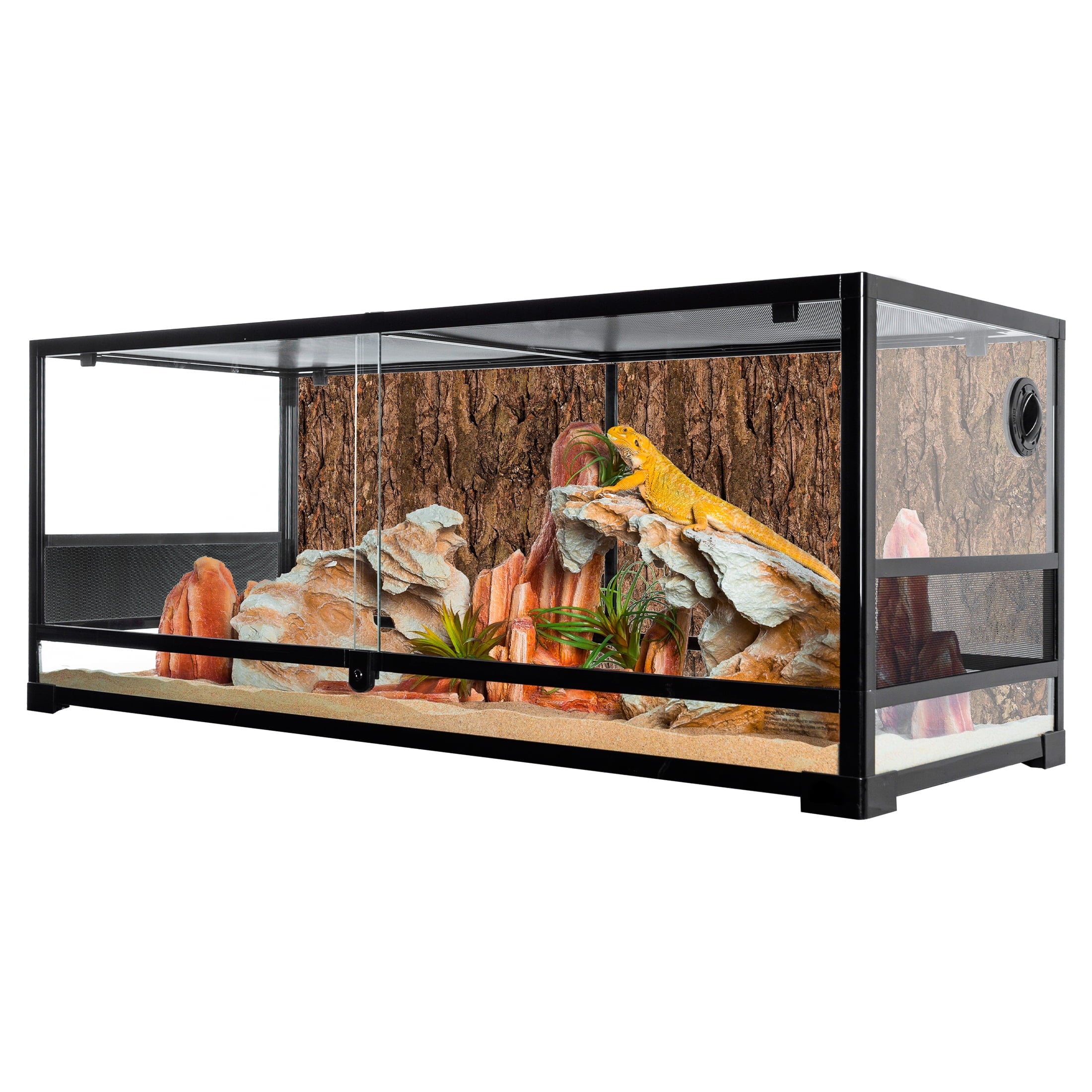 ECOSUB Large Reptile Tank, 50 Gallon Glass Terrarium, Double Hinge Door, 36 x 18 x 18in