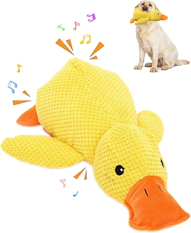 9in Quack-Quack Duck Dog Toy, 2025 New The Mellow Dog Calming Dogs' Emotional Support for Indoor Puppy, Yellow Best Friends Calming Duck Toy for Dogs (Yellow)