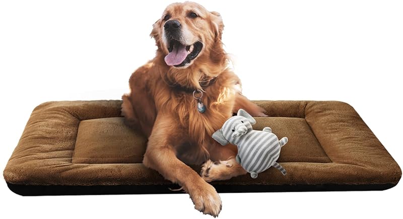 Dog Beds Crate Pad for Medium/Large Dogs Fit Metal,Ultra Soft, Washable & Anti-Slip Kennel Pad for Dogs Cozy Sleeping Mat,Gray 36inch