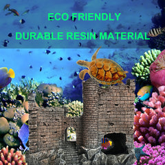 SLOCME Resin Castle Aquarium Ornament – Fish Tank Castle Decoration for Freshwater & Saltwater, Medium Size