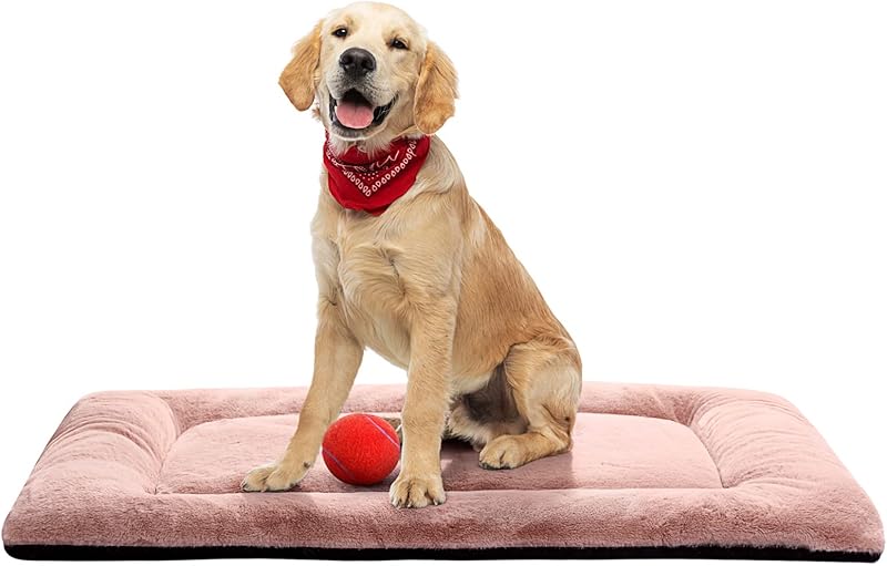 Dog Beds Crate Pad for Medium/Large Dogs Fit Metal,Ultra Soft, Washable & Anti-Slip Kennel Pad for Dogs Cozy Sleeping Mat,Gray 36inch