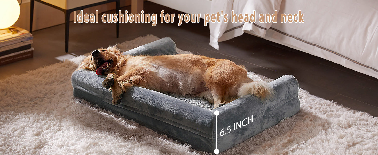 BFPETHOME Dog Beds for Large Dogs, Orthopedic Dog Bed for Medium Large Dogs,Big Waterproof Couch Pet Bed with Removable Washable Cover