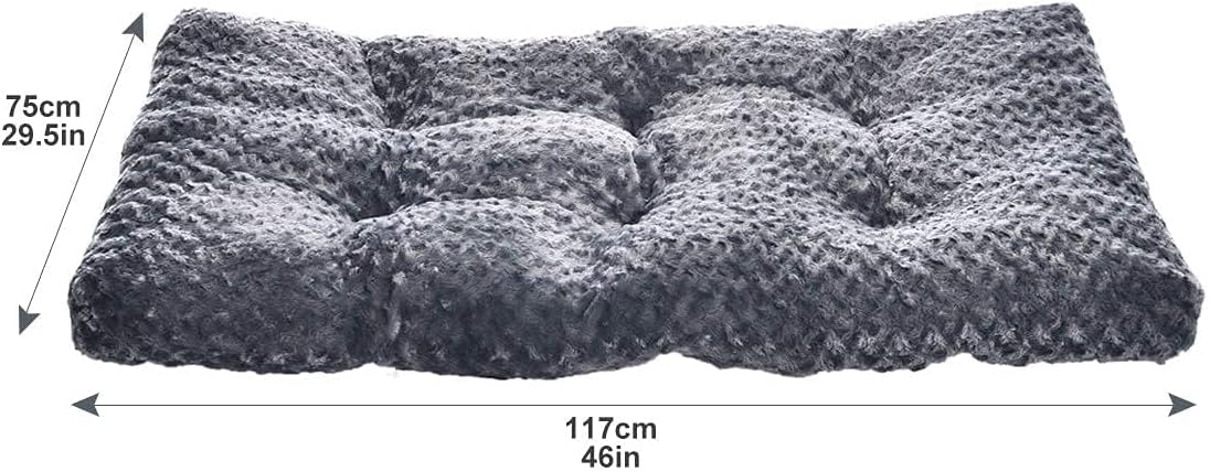 Amazon Basics Cat and Dog Bed and Crate Pad, Machine Washable, Indoor, 46 x 29 x 4 inches, Gray