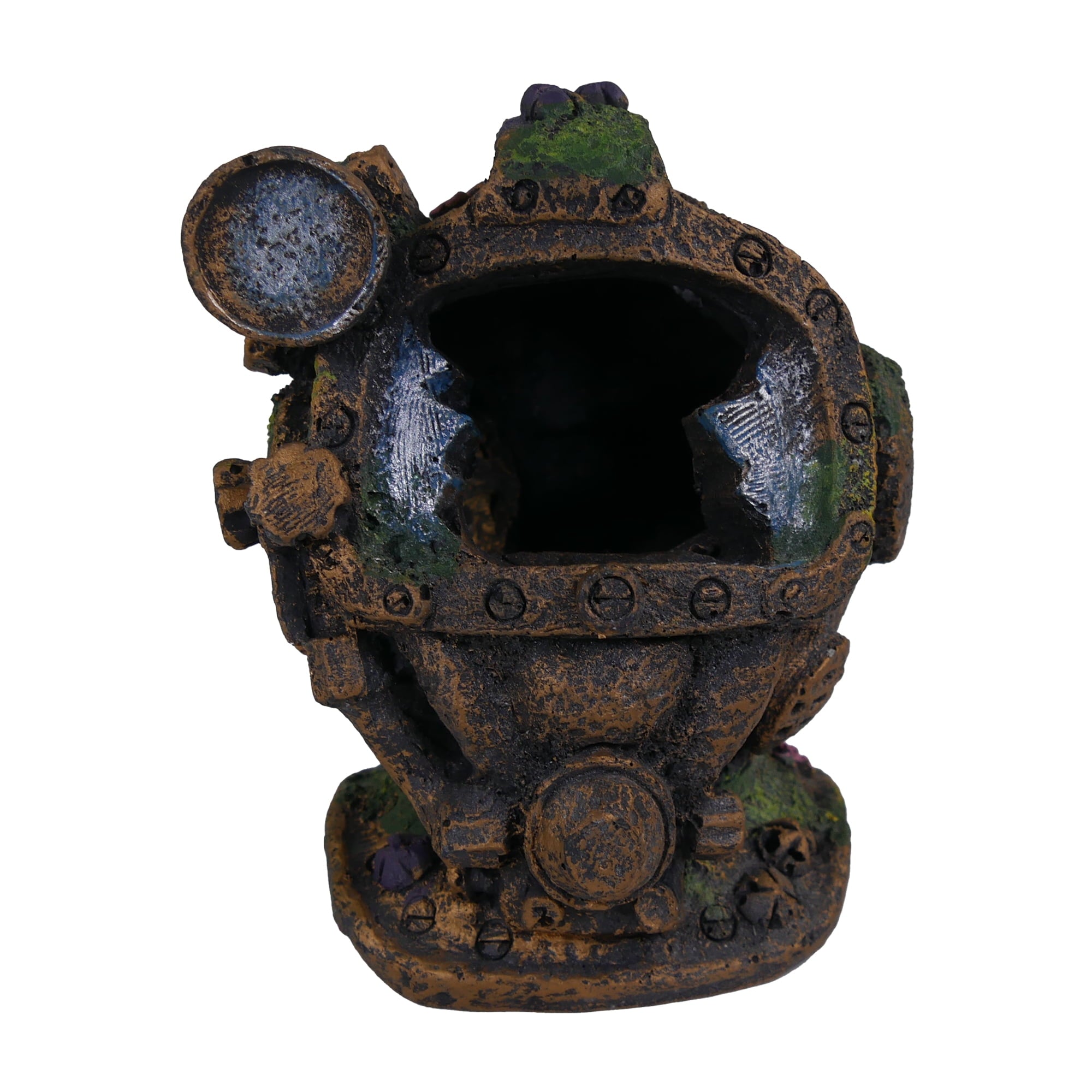 Penn-Plax Deco-Replicas Sunken Garden Diver Helmet Aquarium Ornament - Fish Tank Decoration - Small