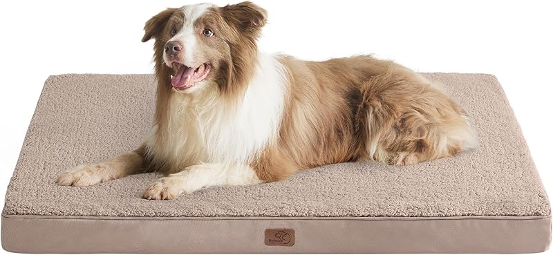 Bedsure Dog Bed Large Sized Dog - Orthopedic Waterproof Pet Beds with Removable Washable Cover, Egg Crate Foam Puppy Mat, Suitable for Pet Up to 65 lbs