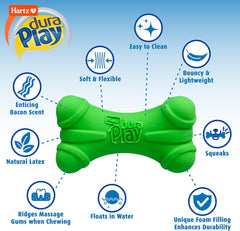 Hartz DuraPlay Bone Squeaky Latex Dog Toy for Small Breeds, 3 Pack