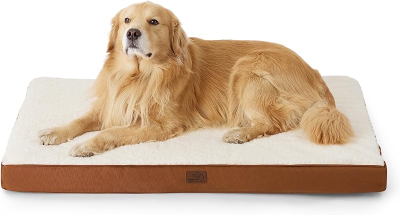 Bedsure Dog Bed Large Sized Dog - Orthopedic Waterproof Pet Beds with Removable Washable Cover, Egg Crate Foam Puppy Mat, Suitable for Pet Up to 65 lbs