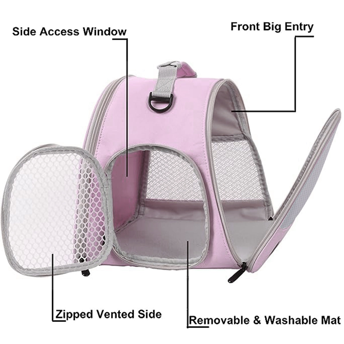 Breathable Guinea Pig Carrier Backpack with Nylon Mesh Window Portable Carrier for Bunny Bearded Dragon Bird Chinchilla Ferret Travel Outdoor