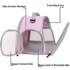 Breathable Guinea Pig Carrier Backpack with Nylon Mesh Window Portable Carrier for Bunny Bearded Dragon Bird Chinchilla Ferret Travel Outdoor